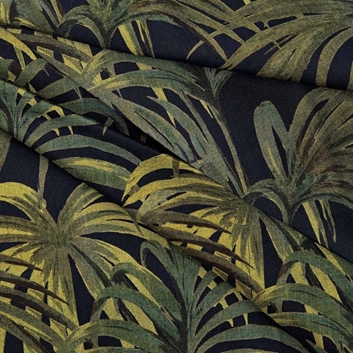 House of Hackney Palmeral Cotton Linen - Midnight & Green Tyg