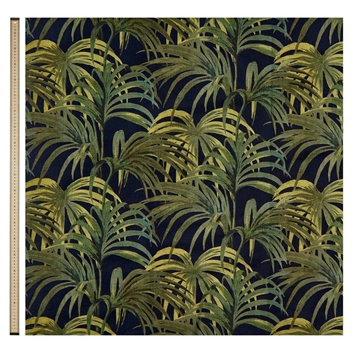 House of Hackney Palmeral Cotton Linen - Midnight & Green Tyg