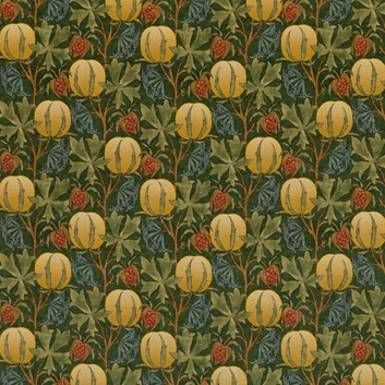 GP & J Baker Pumpkins velvet, Green /Terracotta Tyg