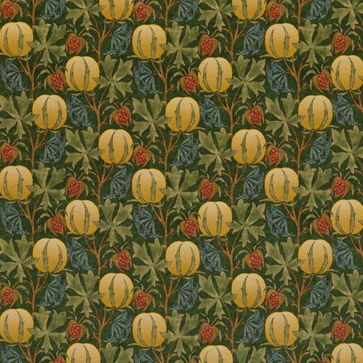 GP & J Baker Pumpkins velvet, Green /Terracotta Tyg