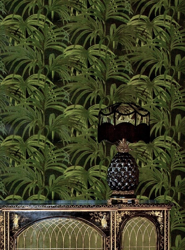 House of Hackney Palmeral, Midnight & Green Tapet