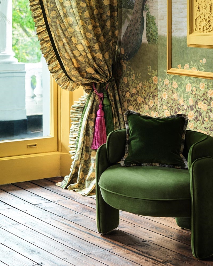Cole & Son Colour Box Velvet Gardens Tyg