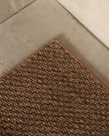 Layered Basket Weave Sisal Brown Matta