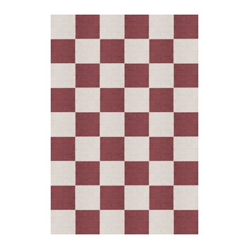 Layered Chess Flatweave Burgundy Matta