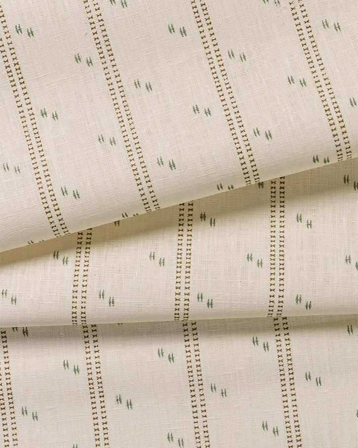 Helene Blanche Cross Stitch, Green Ochre Tyg