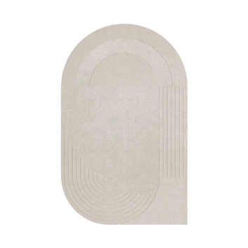 Layered Circular Light Oatmeal Matta