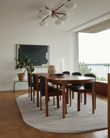 Layered Circular Light Oatmeal Matta