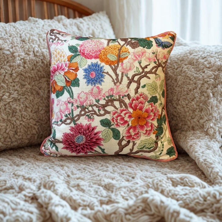 Engelska Tapetmagasinet Kudde Little Magnolia vit/rosa Kudde