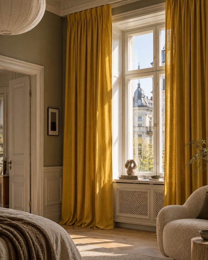 Designers Guild Brera Lino Ochre Tyg