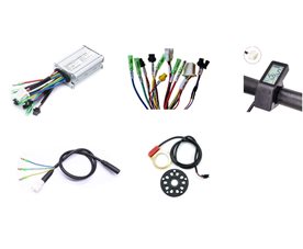 Elcykel kontrollersats, Display LCD-mini, kontrollbox, motorkabel 6-pin, EB-Bus kabel, Pedalsensor