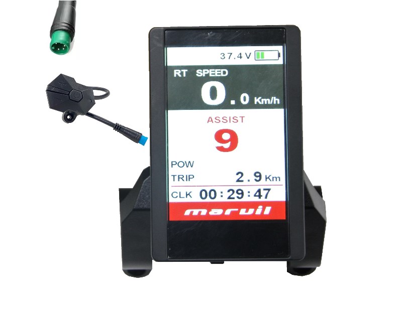 Display LCD 36V 5 Pin till E-motion 850C, med joystick och fäste, 2016