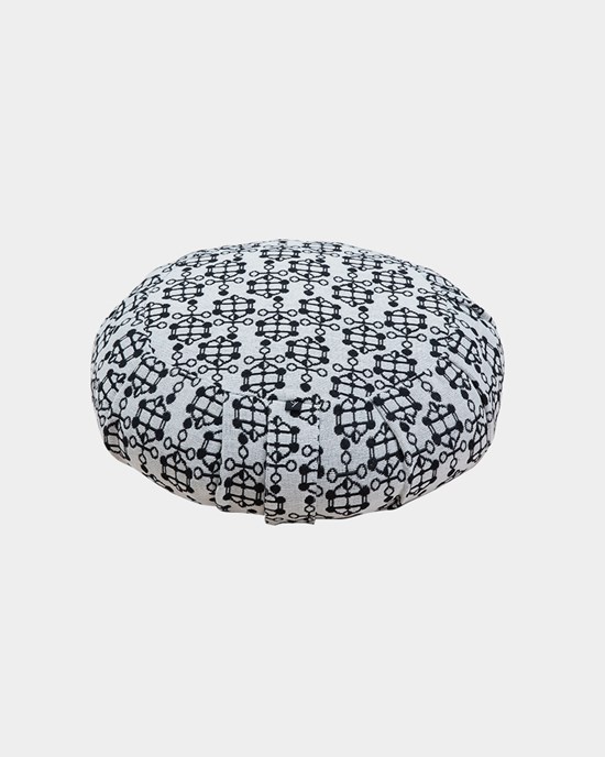 Meditation Cushion Ann Ringstrand for Yogiraj, Off White Jacquard pattern