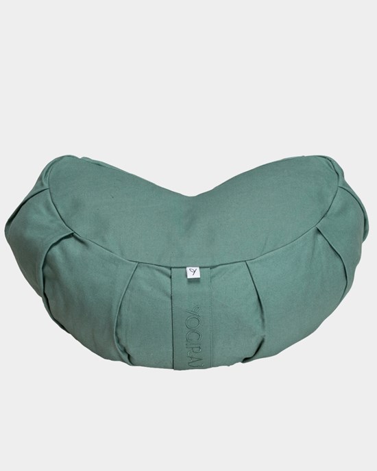 Meditation cushion, crescent, Moss Green - Yogiraj