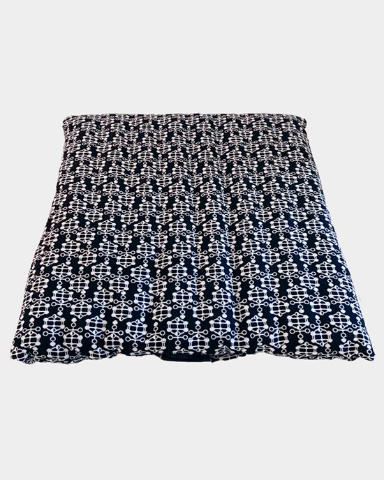 Meditation cushion Zabuton Ann Ringstrand for Yogiraj, Black pattern