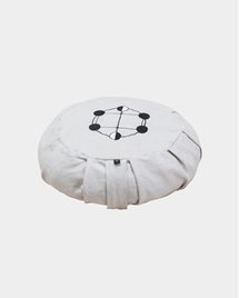 Meditation cushion Ann Ringstrand for Yogiraj, Beige melange with embroidery