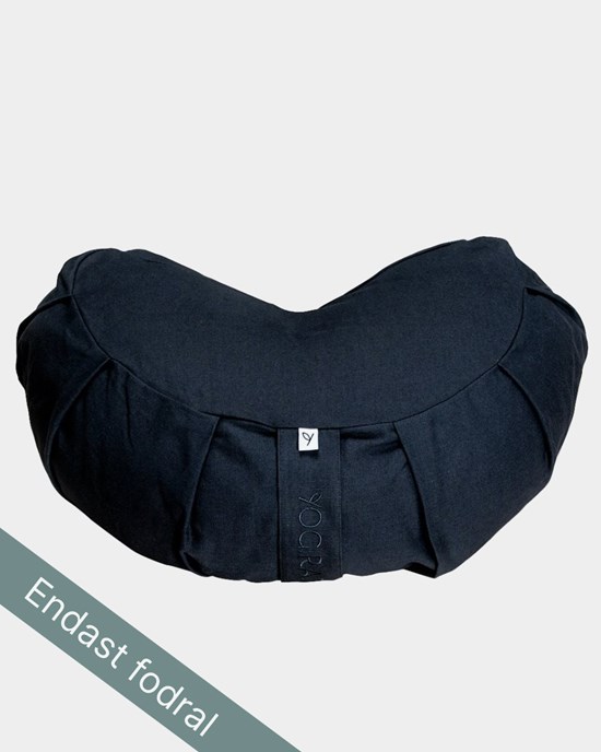Ytterfodral meditation cushion, crescent, Midnight Black - Yogiraj