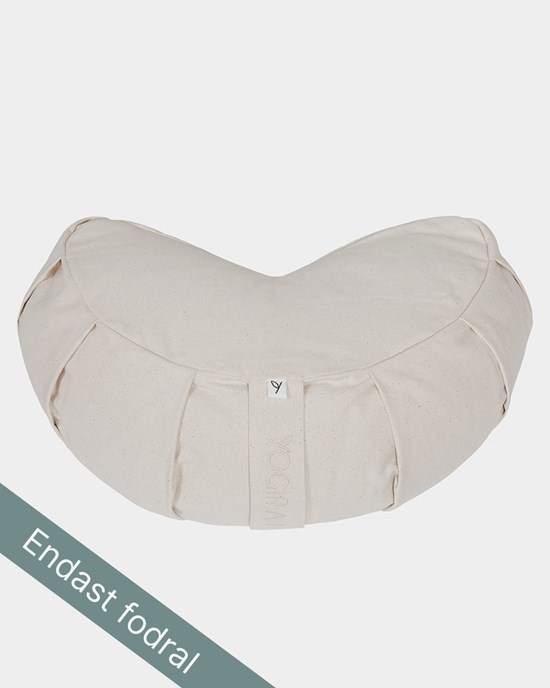 Outer case meditation cushion, crescent, Natural - Yogiraj