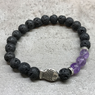 Armband Lava Stone Bracelet - Fish Amethyst