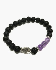 Armband Lava Stone Bracelet - Fish Amethyst