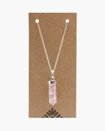 Halsband Gemstone Classic Point Pendant - Rose Quartz
