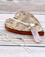 Halsband Gemstone Classic Point Pendant - Rose Quartz