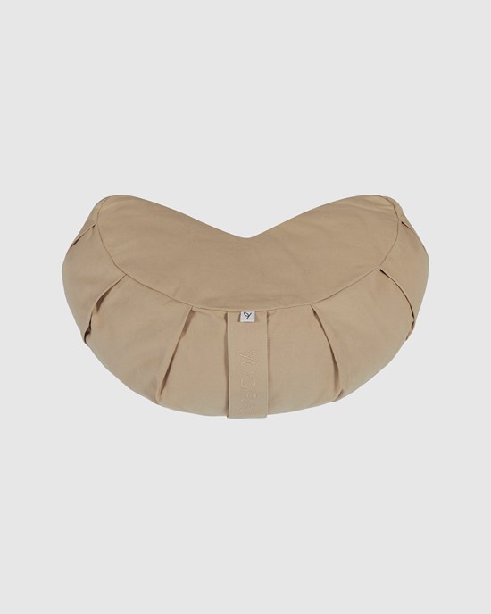 Meditation cushion, crescent, Beach Beige - Yogiraj