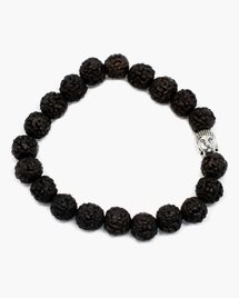 Mala armband Rudraksha Buddha Bangle Mala - Svart
