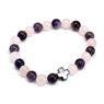 Vänskapsarmband x 2 Kristall - Love - Amethyst & Rose Quartz
