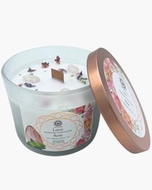 Doftljus Love - Rose Quartz and Rose Gemstone Candle