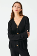 Yogatopp Athena Cardigan Black - Movesgood