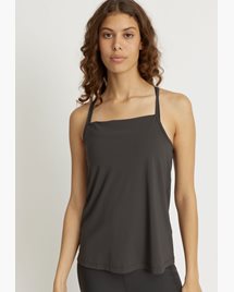 Yogatopp Ann Crossed Back Top, Almost Black - Rethinkit