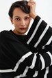Yogatopp Lola Sweater, Black offwhite strip - Movesgood