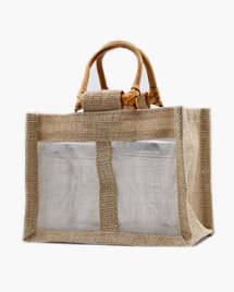 Väska Small Pure Jute and Cotton Window Bag