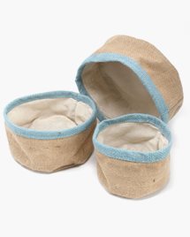 Korgar Natural Jute Baskets - Teal