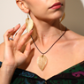 Halsband och örhängen Necklace & Earring Set, Bravery Leaf - Gold