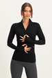 Yogatopp Ishtar Longsleeve, Onyx Black - Urban Goddess