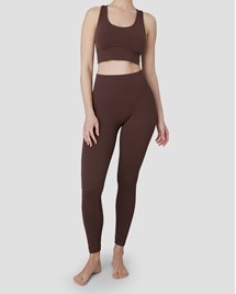 Yogabyxor Tyra Rib Leggings Brown - Swedish Stockings