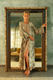 Kimono Ecoprint satin kaftan växtryck Grevillea - WithSegerqvist