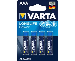 Varta 1,5V Aaa/Lr03 1250Mah 4-Pack Alkaline Longlife Power  *