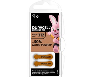 Duracell  312 Hörapparatsbatteri  6-Pack *