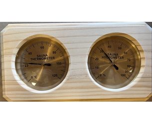 Bastutermometer O Hygrometer  I Trä 17X29cm   *