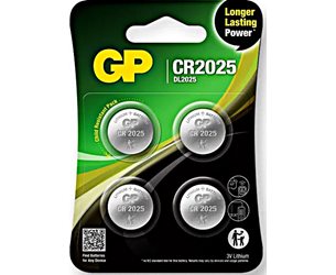 Gp Cr2025 3V  Lithium  4-Pack Knappcellsbatteri *
