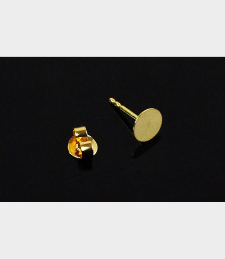 *212B Örhstift m platta guldplät.925