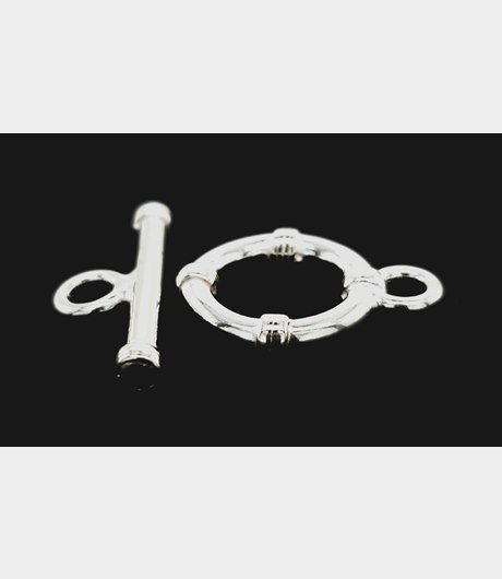 Lås Toggle m dekor 15,5x2,4mm 925