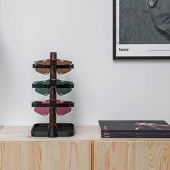 Desk Organiser . 3x Glasses + Charging Tray Natural Oak