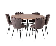 Furniture Fashion Matgrupp Copenhagen Brunt & 6st Limhamn Stolar Grå