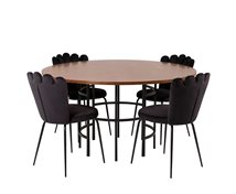 Furniture Fashion Matgrupp Copenhagen Brunt & 4st Limhamn Stolar Svart