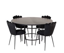 Furniture Fashion Matgrupp Copenhagen Svart & 4st Limhamn Stolar Svart