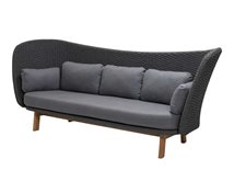 Cane Line Soffa Peacock Wing 3-Sits M/Teak Ben Inkl. Grey Ca