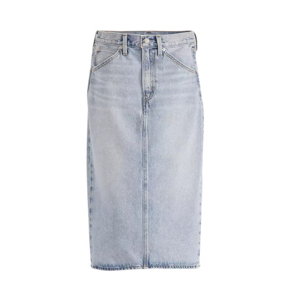 Levis Hr Back Slit Skirt Riveting